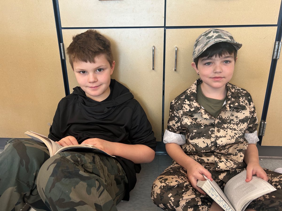 What great school spirit!! Camouflage Day!!