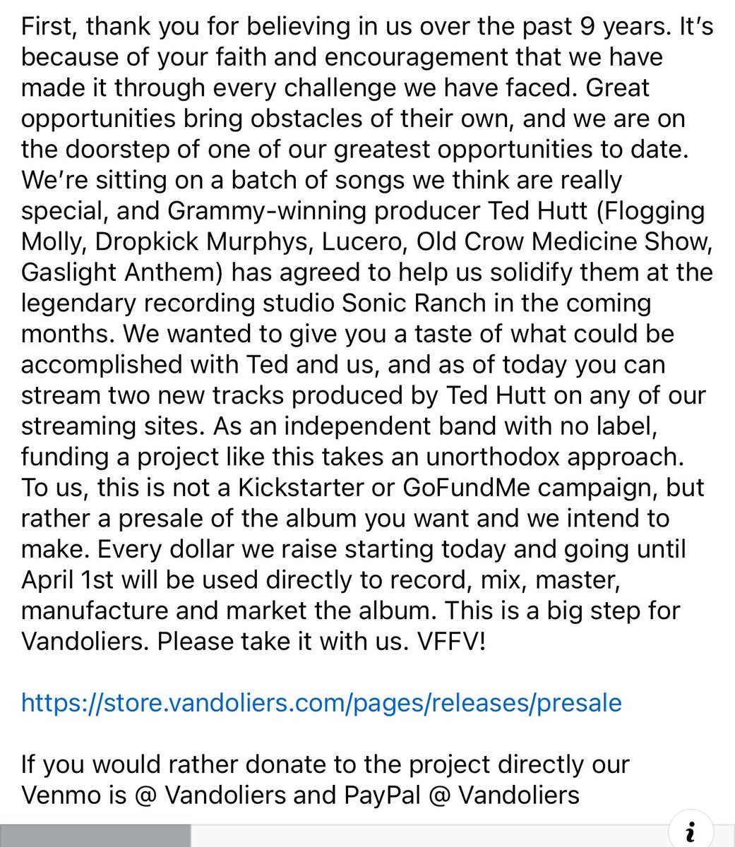 The news is we’re trying to make another record, but we can’t do it without you. Links in next post…