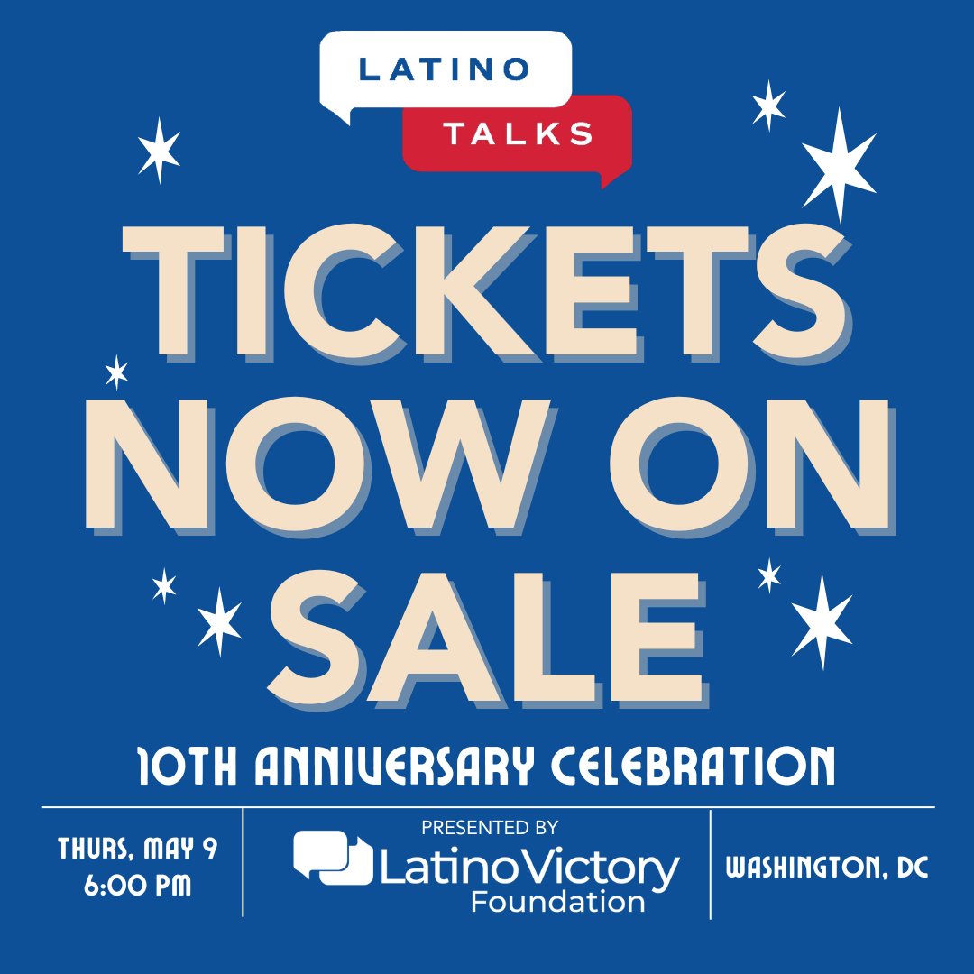 Latino Talks is back just in time to celebrate our TENTH ANNIVERSARY! Get your #LatinoTalks tickets today! 👇👇👇👇 secure.actblue.com/donate/latinot…