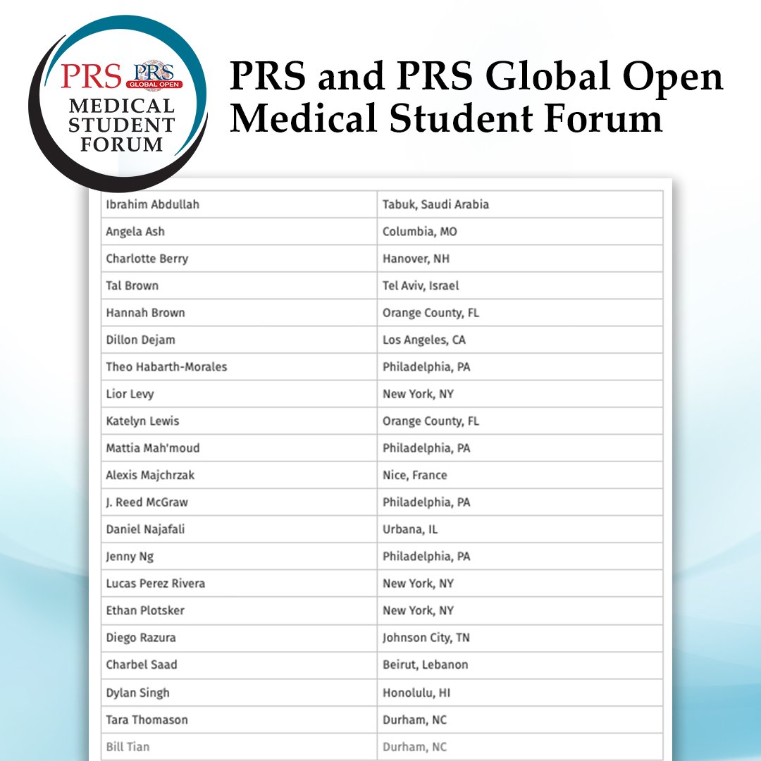 If you're a #medicalstudent interested in #plasticsurgery &amp; looking to get involved with the journals, then we have good news for you! We are excited to announce the launch of the <a href="/prsjournal/">Plastic and Reconstructive Surgery</a> &amp; #PRSGlobalOpen #MedicalStudentForum!

Learn more here!: bit.ly/GOX_MSF