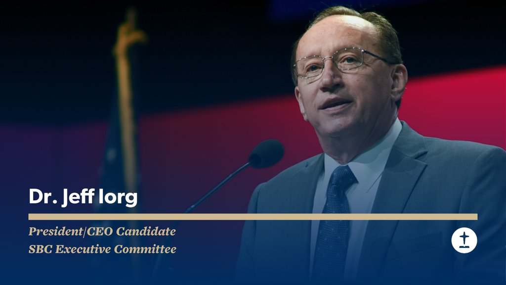 The SBC Executive Committee President/CEO Search  
Team will present Jeff Iorg as the candidate to be voted on during a special-called meeting of the EC’s board of trustees on March 21. 

More information available at: sbc.net/iorg