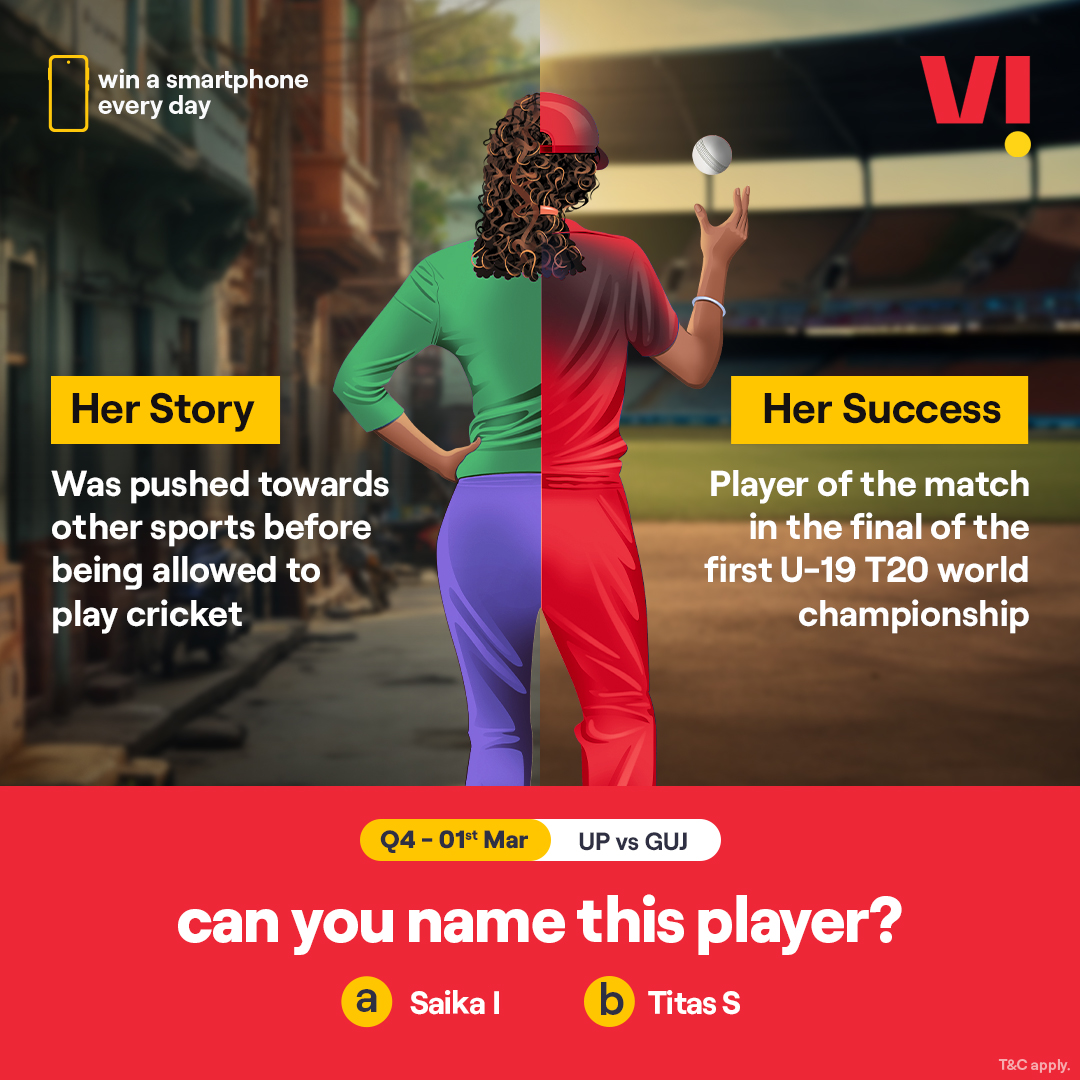 Struggles that lead to success, beautifully shapes their astonishing story. Recognise their names with #ViBoundaryBreakers and you could win a smartphone every day. . . #PlayAndWin #Smartphone #Challenge #ParticipateNow #Cricket #UPvsGUJ