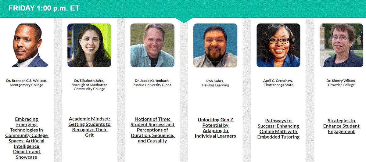 Greetings! 
Excited about today's presentations! If your schedule permits, join either me or one of amazing presenting colleagues! ies.hawkeslearning.com