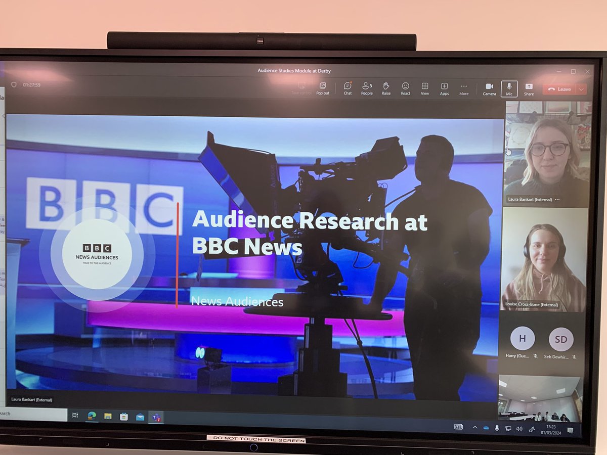 Really insightful to hear from two BBC Audience Researchers today on how their research shapes news production <a href="/JournoDerbyUni/">BA Journalism at The University of Derby</a>