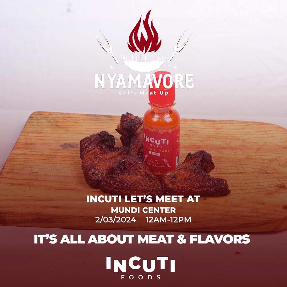incutifoods's tweet photo. Incuti Let’s Meat at Mundi Center Tomorrow and Eat🍗🌶️🔥
It’s all about Friends - Meat - Fun and Flavors

Its tomorrow on 2nd/March/2024 at @mundi_center

Don’t Miss🍗🌶️🔥🔥🔥 https://t.co/IidIeiTL7V