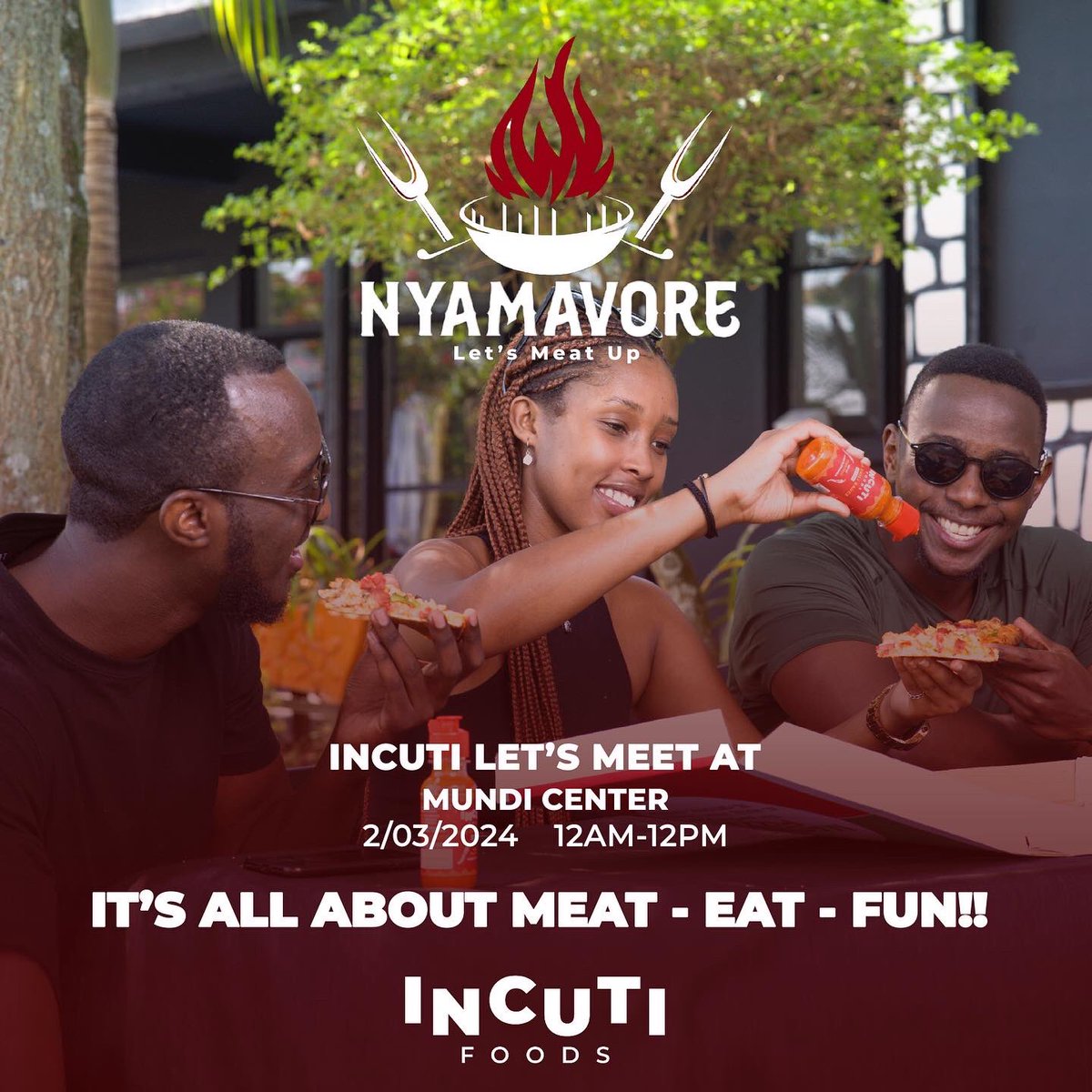 incutifoods's tweet photo. Incuti Let’s Meat at Mundi Center Tomorrow and Eat🍗🌶️🔥
It’s all about Friends - Meat - Fun and Flavors

Its tomorrow on 2nd/March/2024 at @mundi_center

Don’t Miss🍗🌶️🔥🔥🔥 https://t.co/IidIeiTL7V