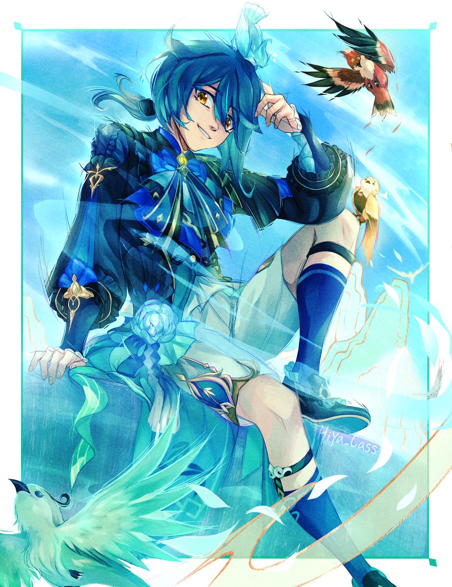 行秋(ユクアキ)(原神) 「Bamboo rain~#genshinimpact #xingqiu 」|cass ✨のイラスト