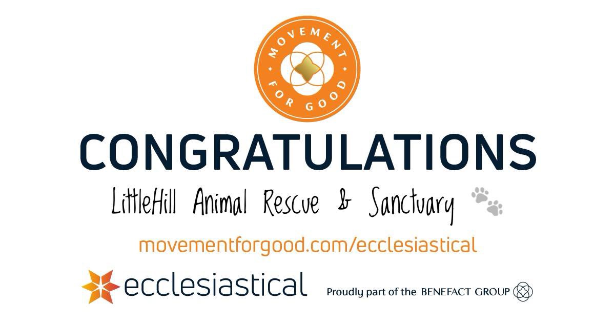 Congratulations to the 10 charities - winners of 5K each in our Movement for Good Special “Animals & Wildlife” draw. Winners included @LittlehillAnima from Co Kildare 👏🏻👏🏻see animal.movementforgood.com