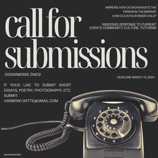 #zine #dissarmoniezines #opensubmissions
