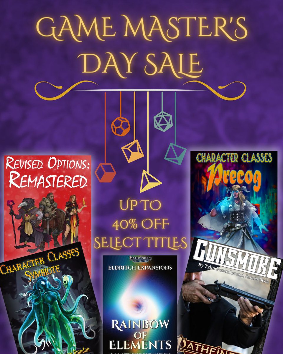 EldritchOsiris's tweet photo. March 4 is Game Master's Day and we're helping to celebrate with a sale! 🎉

Up to 40% off on many of our #Pathfinder2e products which will make both you and your GM happy and excited for more games. Follow the link below to the party!

#GameMastersDay https://t.co/Xt1fH6rc6S