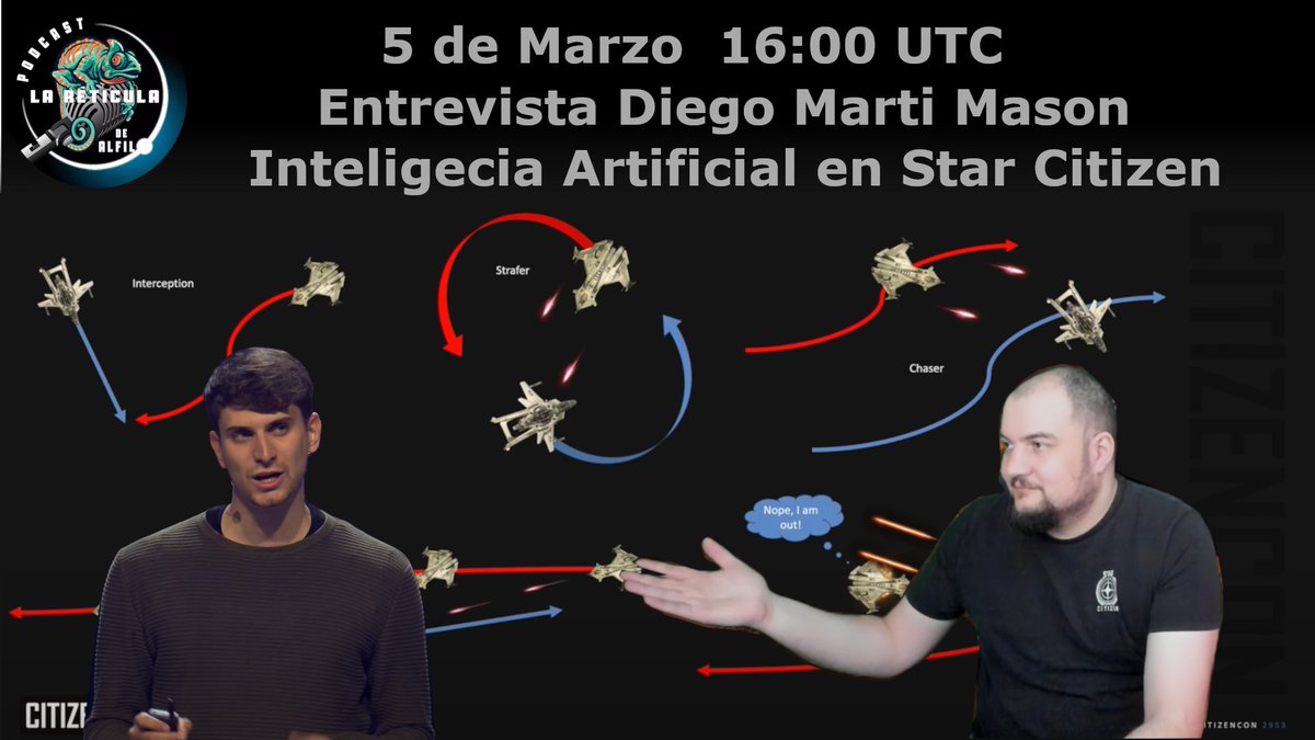 Este Martes, 5 de Marzo entrevista con <a href="/ItsDesces/">Diego Mason</a> sobre su trabajo en AI de naves de #StarCitizen 

Haz tu pregunta en Twitch destacando tu mensaje o respondiendo a este X.

Twitch.tv/herbizida