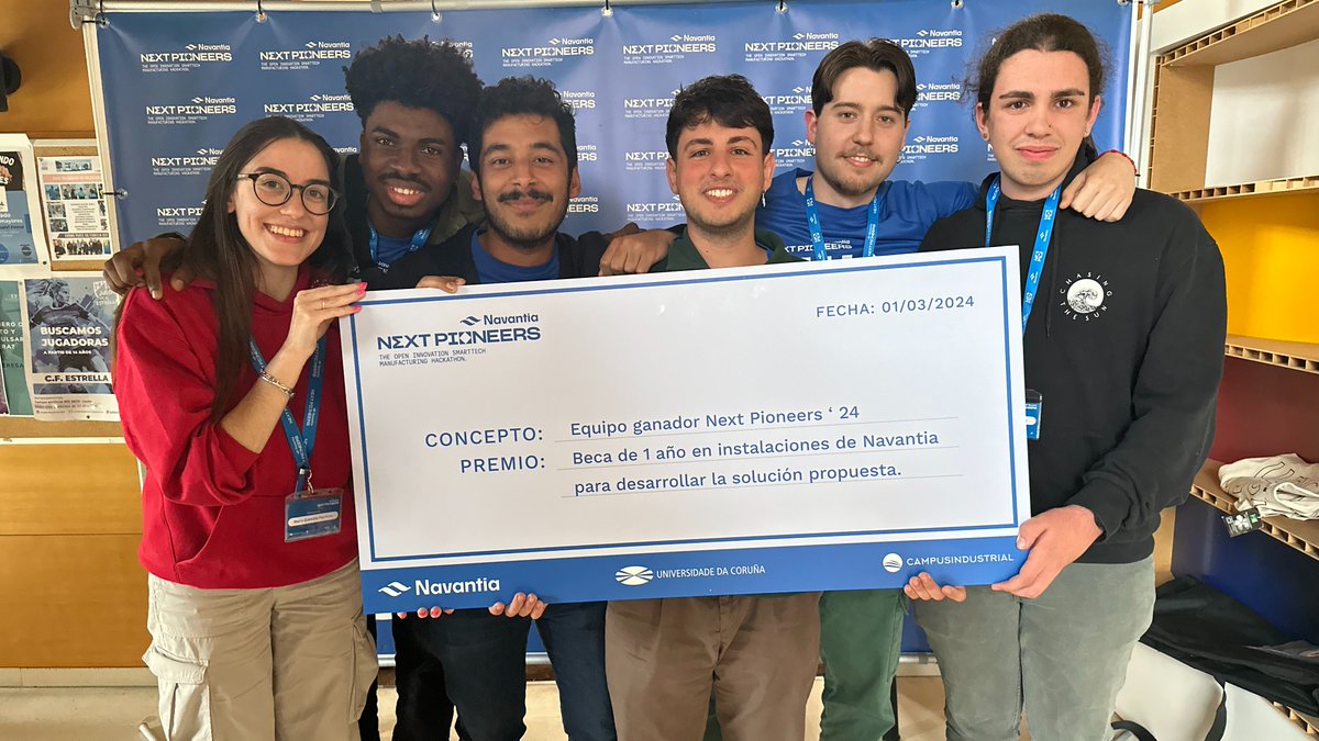 CIFerrol's tweet photo. #HackathonNoCIF Os estudantes María Zubeldia Martínez, Bruno Brown Omlenyi, Arham Abdullah, Santiago Alonso García, Jorge Rodríguez e Iago Ferreira Carrera gaña o III Hackathon Navantia Next Pioneers "Ría de Ferrol" @UDC_gal @NavantiaOficial @epef_udc #EUDIFerrol https://t.co/7b5tE8X5uX