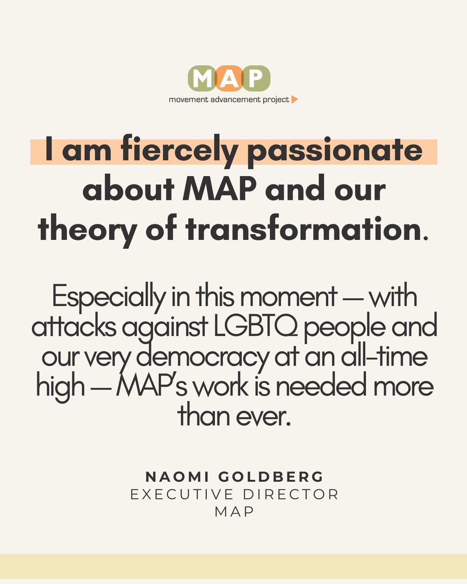 Naomi joined MAP in 2010 as a junior policy researcher and has since directed the policy department, the LGBTQ program, and most recently served as deputy director. She is a trusted expert on LGBTQ data inclusion, laws impacting LGBTQ parents, and more. Welcome, @naomiggoldberg!