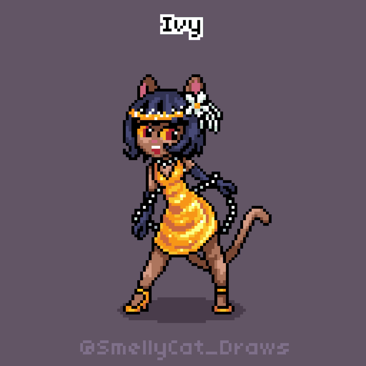 smellycatcafe's tweet image. My fanart of Ivy, from @LackadaisyCats 🥰
#lackadaisyfanart #LackadaisyCats #Lackadaisy #pixelart #aseprite