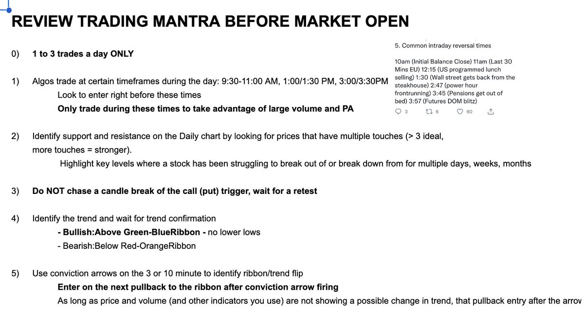 best advice for trading discipline?

read your trading mantra every morning before market open

digest it, internalize it, put it into practice during the day.

credit to @satymahajan @dreyonthemoon for many of the tips I follow every morning

$NVDA $SMCI $SPX