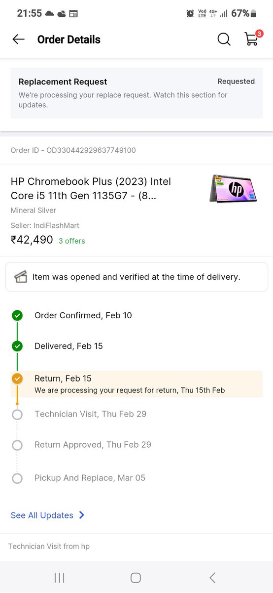 Vimaltheone55's tweet photo. @flipkartsupport @Flipkart worst experiance with flipkart replacementpolicy. Received defective HP laptop, same day posted return request.HP technician has acknowledged the defect and yet no action on ground.If you cant replace it timely, then refund me the amount.@jagograhakjago https://t.co/MClssC6R9l