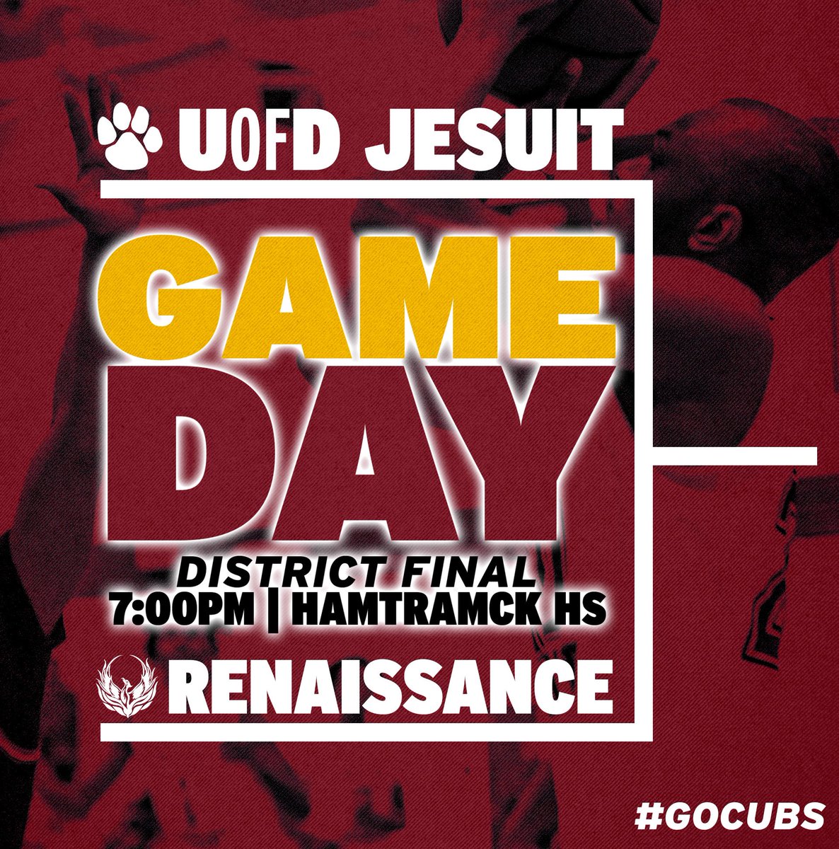 It’s championship Friday! Tonight we take on Renaissance in the District Final! The game tips off at 7:00 PM at Hamtramck. #GoCubs