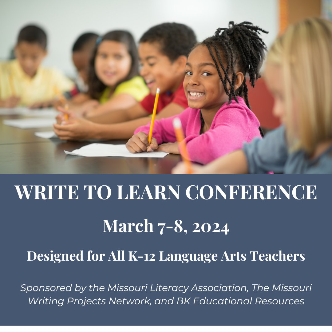 In just a week, I will be attending the @WriteToLearnMO Conference 📚 This event is designed for all K-12 Language Arts teachers and will offer some amazing keynote speakers and breakout sessions to share strategies for literacy learning. Register here:bit.ly/42xSq4r