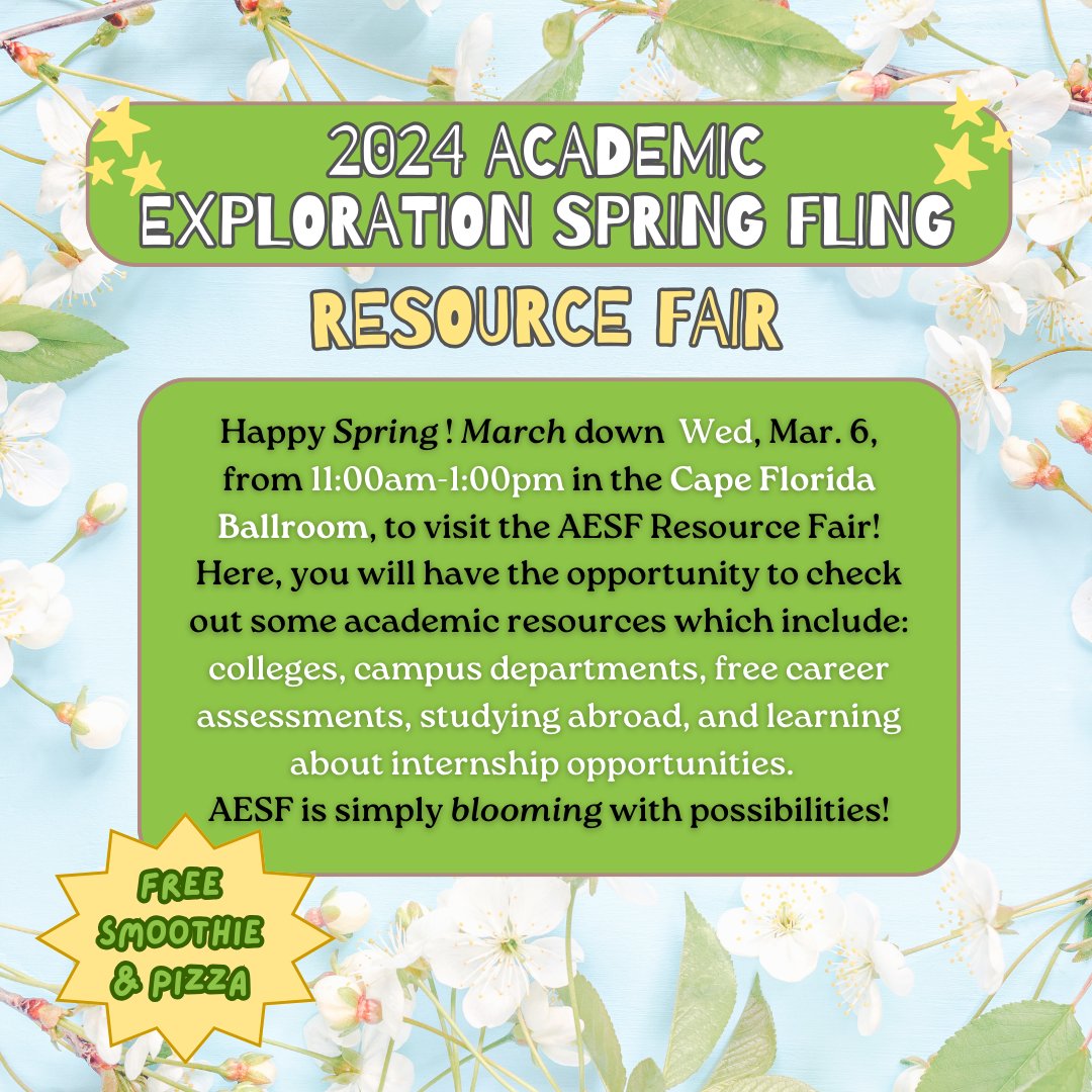 Join us on March 6, from 11:00 a.m.-1:00 p.m. in the Cape Florida Ballroom, to visit AESF Resource Fair! No RSVP is required to attend. We promise you don’t want to miss out! #ucf #ucfknights #kmetc #ucf26 #ucf27 #chargeon #goknightsgo #AESF