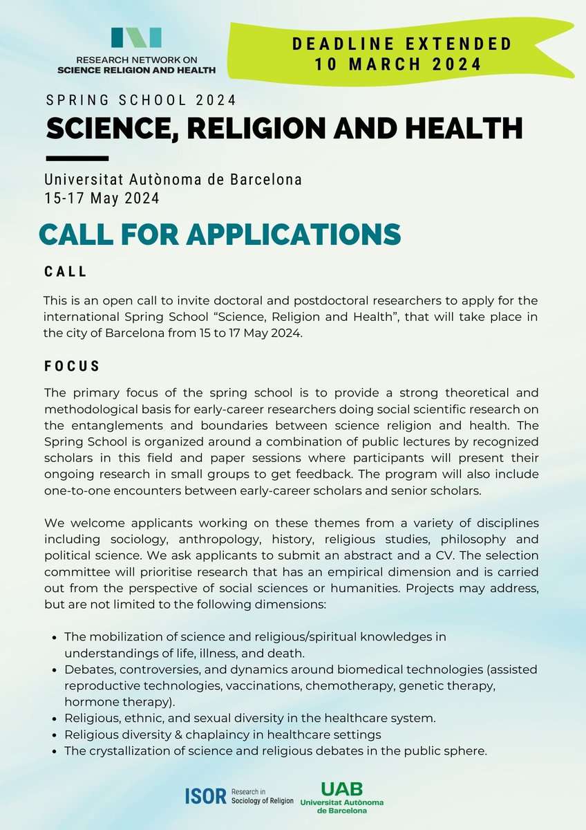 ISOR - Investigacions en Sociologia de la Religió tweet media