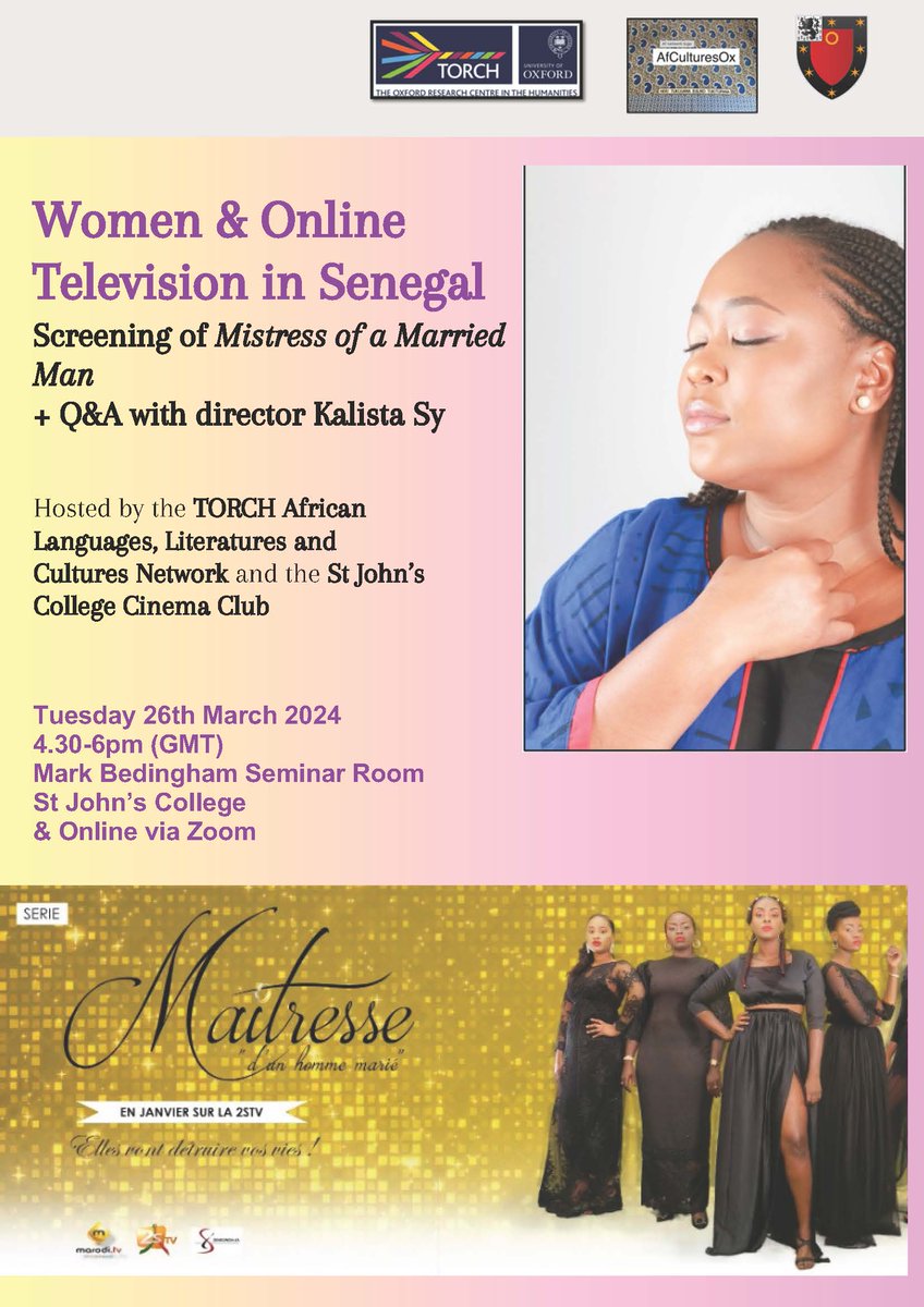TORCHOxford's tweet photo. Join us on the 26th of March, 4.30pm for a fascinating talk with Kalista Sy, who made it to the BBC’s list of the 100 most inspiring and influential women from around the world. More details: https://t.co/P5Z88H4tdO part of the @AfCulturesOx events.@doboulanger @StJohnsOx https://t.co/3lxaw2eq9D