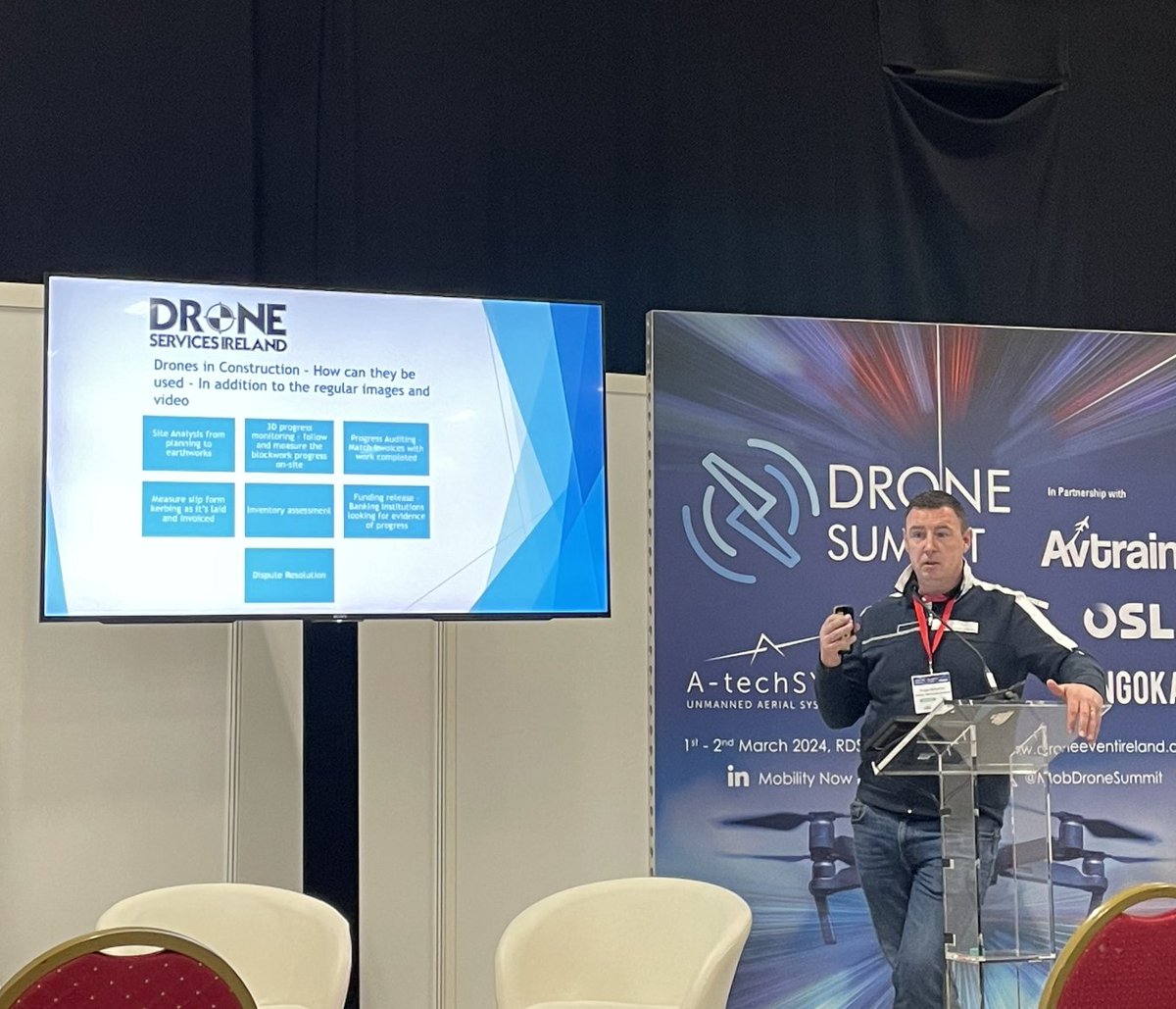 CEO of Drone Services Ireland, Fergal McCarthy, takes the stage to discuss the transformative impact of drones in the construction industry. Join us for his talk on "Drones in the construction industry". 

#DroneSummit