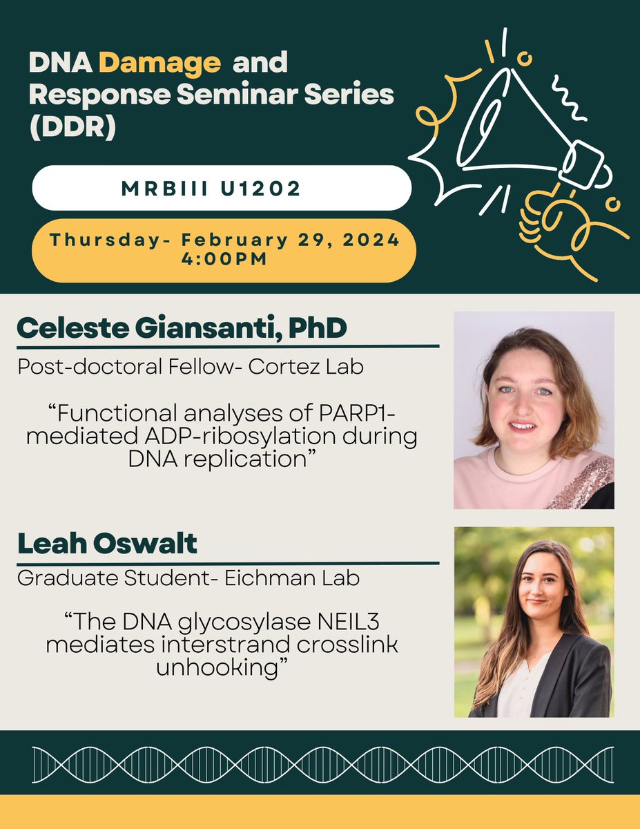 Another seminar in the books! I had a great time presenting my “Research in Progress” to Vanderbilt’s DNA Damage and Response group and learning more about PARP1’s role in DNA replication.