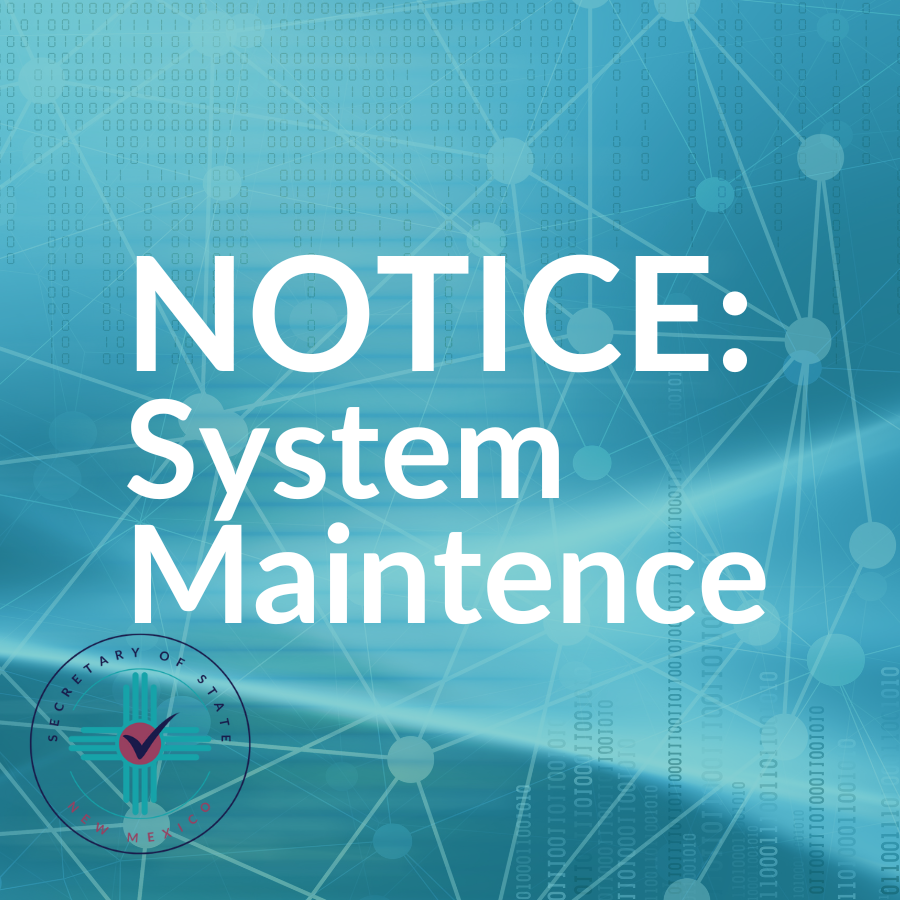 The SOS Enterprise system and BFS Corporations (Segment I and II) Systems will be unavailable from Thursday, February 29, 2024 until Monday, March 4, 2024 due to system maintenance.