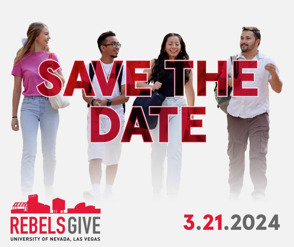 #RebelsGive is almost here 🥳 Join us March 21 for an all-day event to celebrate what you love about UNLV.