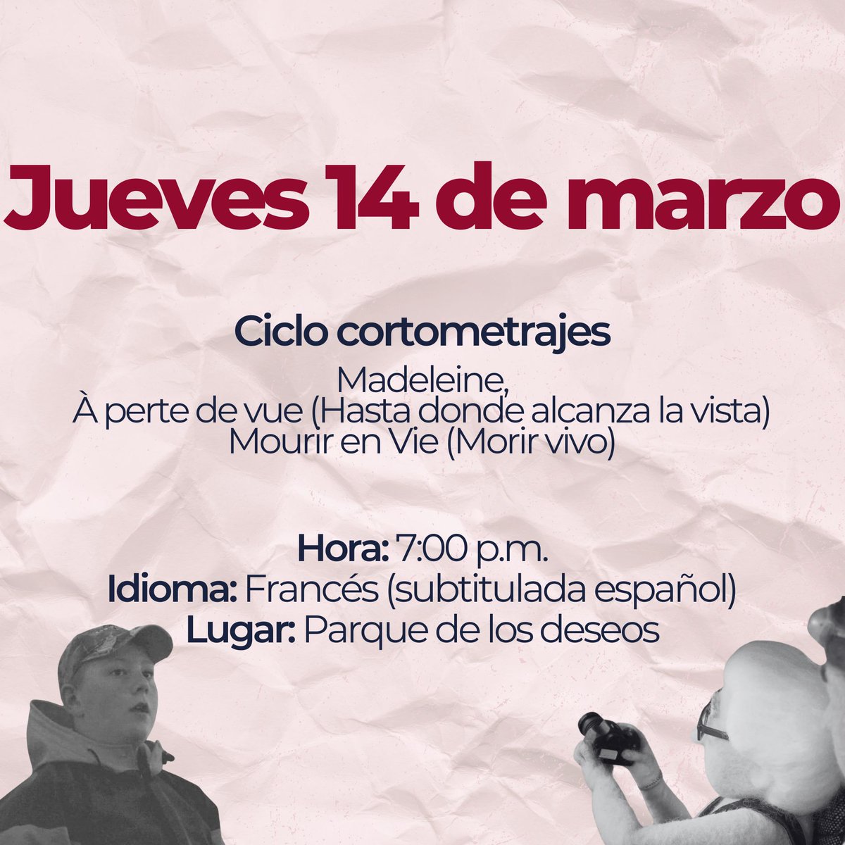 🎬Con Alianza Francesa Medellín y <a href="/FundacionEPM/">Fundación EPM</a> tendremos proyecciones de películas en el parque de los deseos los 14 y 16 de marzo en el marco del mes de la francofonía. ¡Agéndate!
