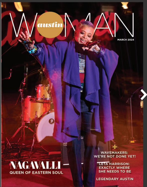 🎉 Honored beyond words! Huge Thanks to <a href="/austinwoman/">Austin Woman Magazine</a> and #CyWhite for this incredible recognition! 🙏🏼🎶❤️

atxwoman.com/nagavalli-cove…

#AustinWoman #EasternSoul #CoverWoman #MarchIssue