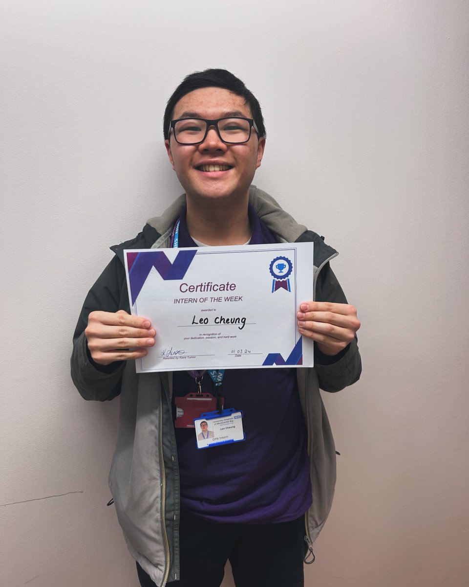 Our intern of the week this week is Leo! Leo is working on Ward 7 and has received excellent feedback from his mentors. Leo has worked incredibly hard and is needing less support from onsite staff. Leo has grown in confidence and ability. Well done Leo 👏🏼#supportedinternship