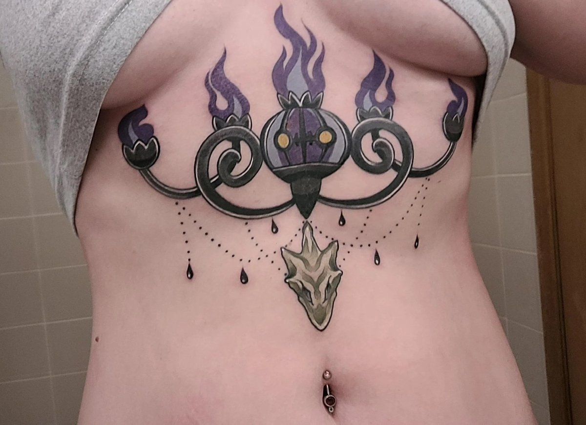 Chandelure by Brittany at Blackflag tattoo in Nanaimo, BC