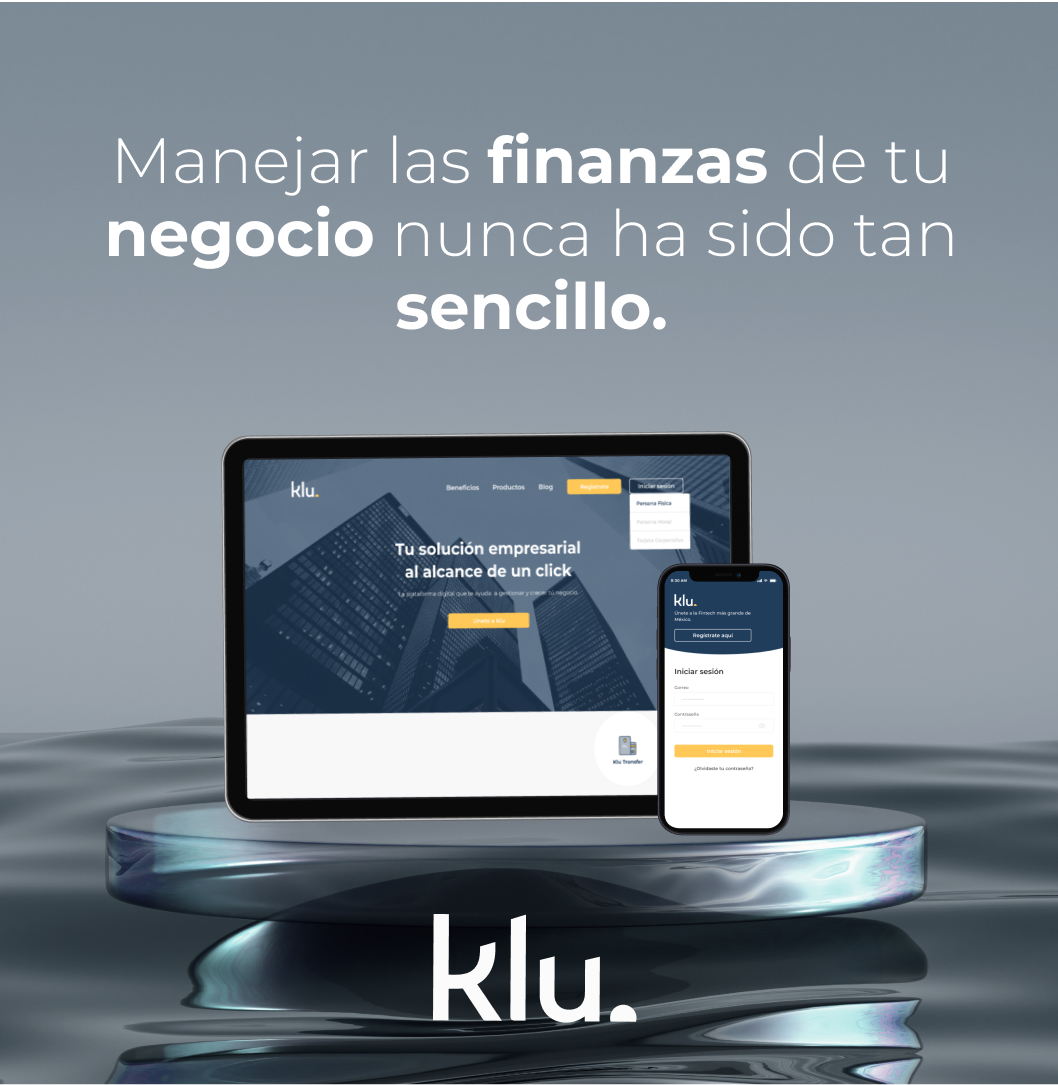 klu_mx's tweet photo. Con nuestra plataforma, gestionar las finanzas de tu negocio es ahora más fácil que nunca. ¡Hazte parte de nosotros hoy y celebra el comienzo de una etapa innovadora!    
Conoce más en el https://t.co/7ZxaE0oLCv📱  
#Finanzas #Fintech #Klu #TarjetaDigital #TarjetaCorporativa #Klu https://t.co/RITUrt5ExI