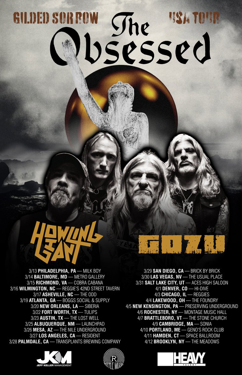 GOZU To Support The Obsessed On Upcoming US Spring Tour + Band Added To Louder Than Life 2024 And Aftershock; Tickets On Sale Now @GOZU666 @MetalBlade earsplitcompound.com/gozu-to-suppor…
