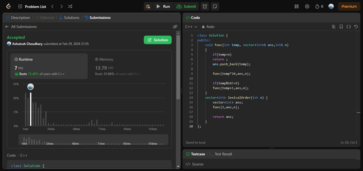 AshuJatt6's tweet image. #75daysofcodechallenge   
-Day 71/75
LeetCode Problem Name:
1. Lexicographical Numbers.
2. First Unique Character in a String.
3. Longest Absolute File Path.
4. Find the Difference
#RameshwaramCafe #Blast 
Rihanna
श्रीराम जन्मभूमि अयोध्या
Jamnagar