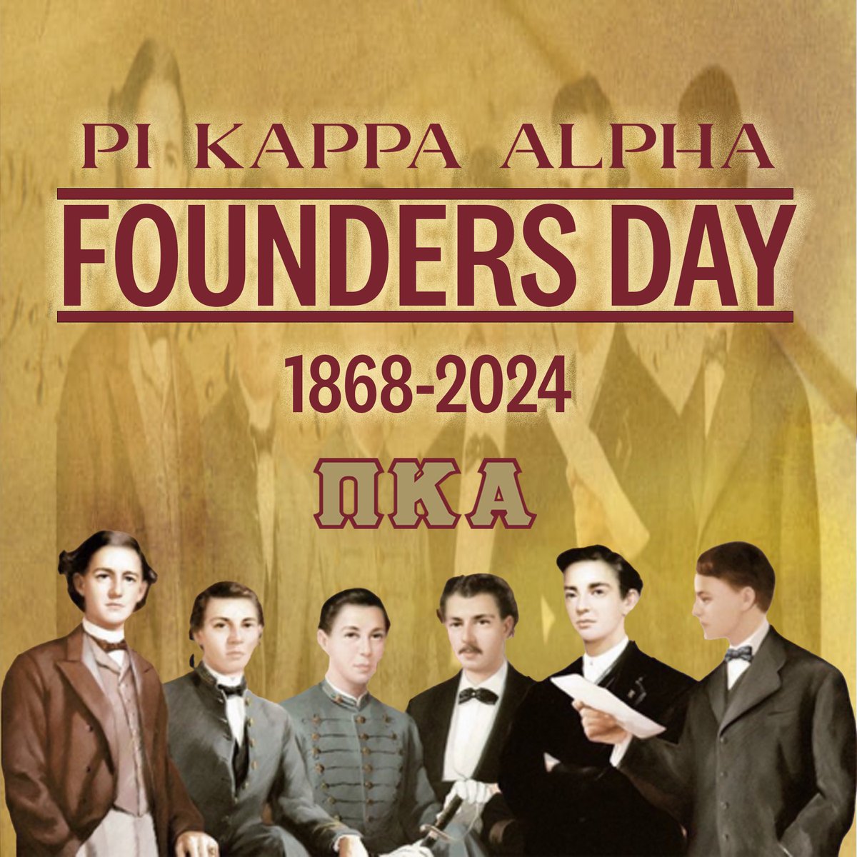 Indiana State Pikes (@isupike) on Twitter photo It was on this day in 1868, six men banded together as brothers for life and began a journey that created Pi Kappa Alpha. Today, we reflect and celebrate on the international brotherhood we share! #φφκα It was on this day in 1868, six men banded together as brothers for life and began a journey that created Pi Kappa Alpha. Today, we reflect and celebrate on the international brotherhood we share! #φφκα