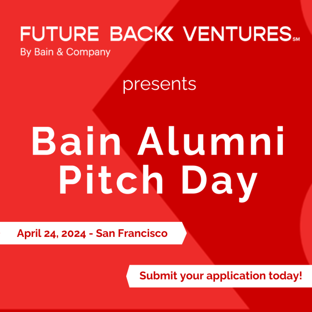 This will be great --- watch out for former #Bainies -- I’m thrilled to announce the inaugural Future Back Ventures by Bain & Company Alumni Pitch Day. Pitch Day is an opportunity for Bain alumni-led start-ups to pitch and network with an audience of... bit.ly/3IiSrQv