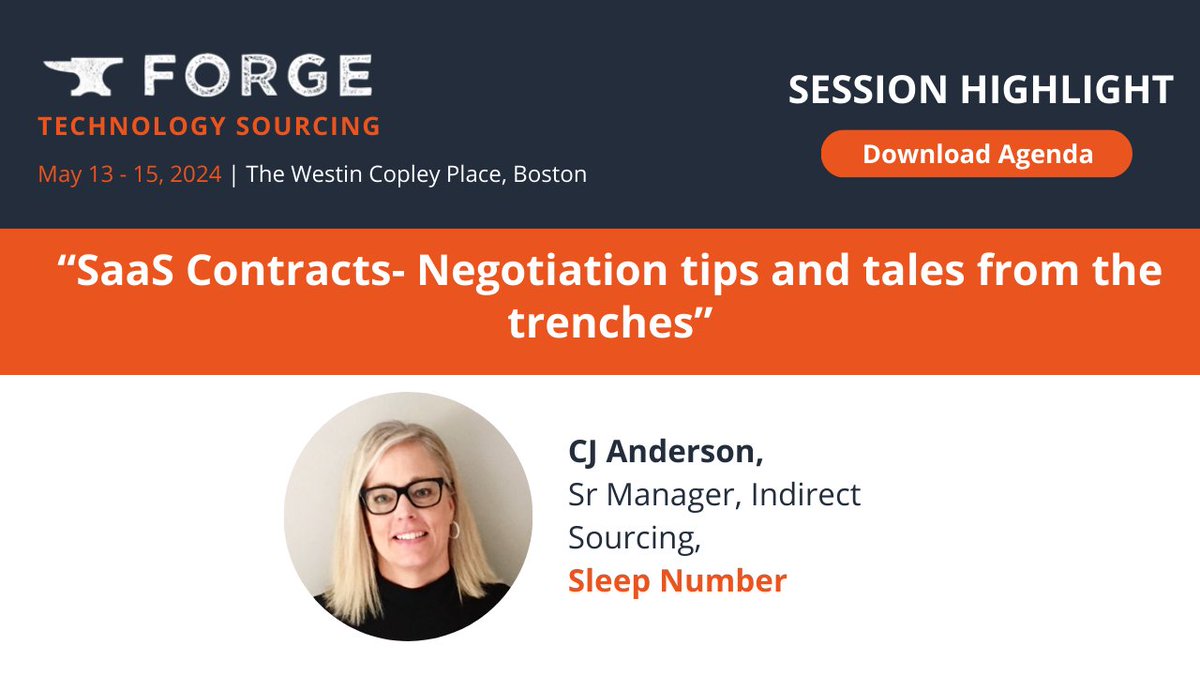 SaaS negotiations and management are becoming more important for #techsourcing professionals. Learn how you can keep up with the changes in sales strategies? at #ForgeTech24 Download agenda to learn more: hubs.li/Q02mT2Yr0