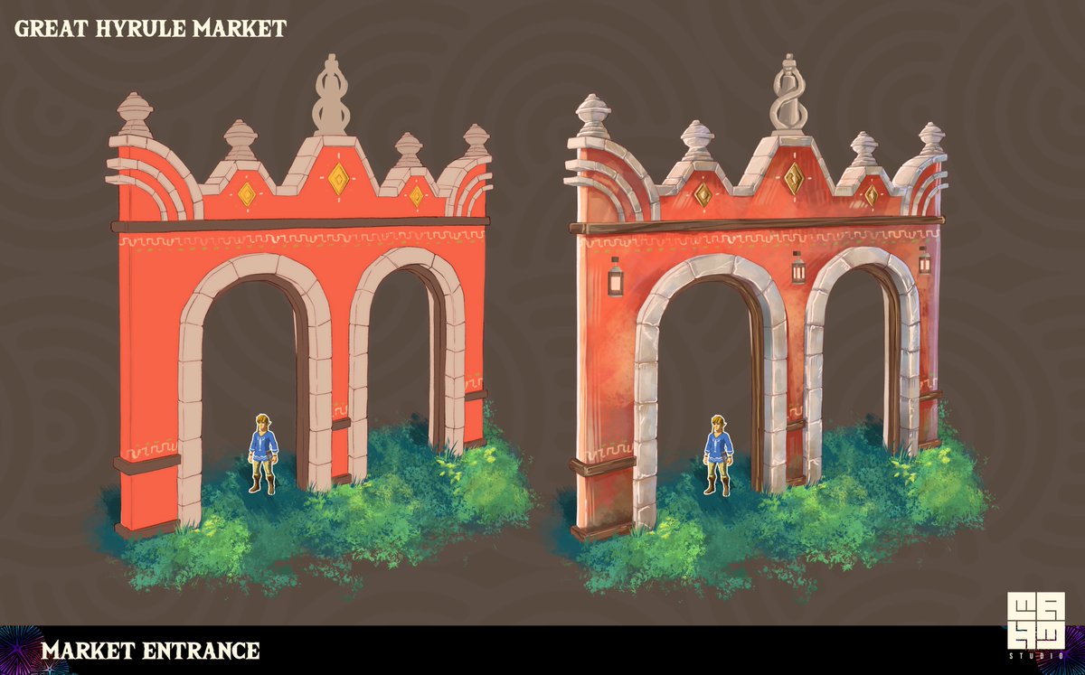 Zelda Concept Art - Great Hyrule Market  Entrance

 #Zelda #zeldafanart #ZeldaTOTK #ZeldaBOTW #conceptart #FanArtFriday #Hyrule