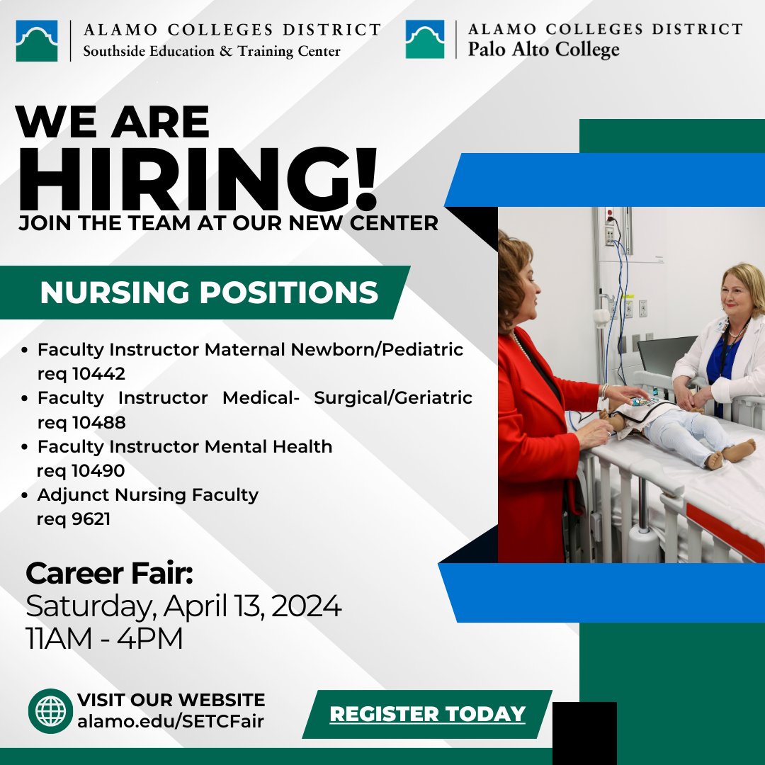 setc_alamo's tweet photo. We are Hiring! Come join us for a Career Fair on Saturday, April 13, 2024 from 11 am-4 pm. Register Now at https://t.co/JGvrqMOkl1  Please see flyer for more details. https://t.co/ROta7raUSJ