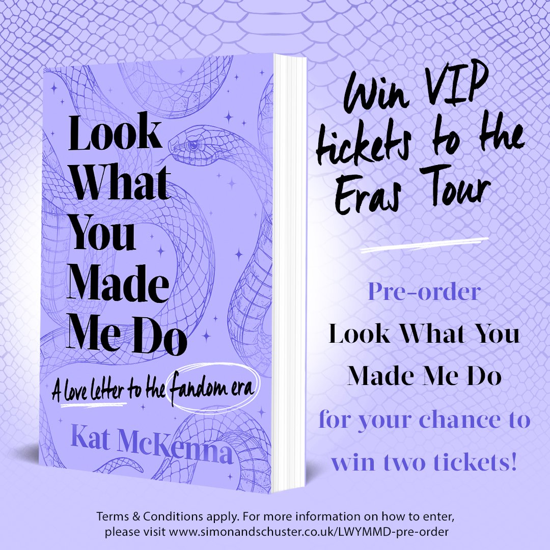 My Swiftie friends - THIS IS NOT A DRILL! YOU can win 2 VIP tickets to the Eras Tour by pre-ordering Look What You Made Me Do! Enter by 8th May here: simonandschuster.co.uk/p/LWYMMD-pre-o… Don’t mind me, I’m off to check the T&Cs again to make sure I definitely can’t win myself … 🐍💜🐍💜🐍