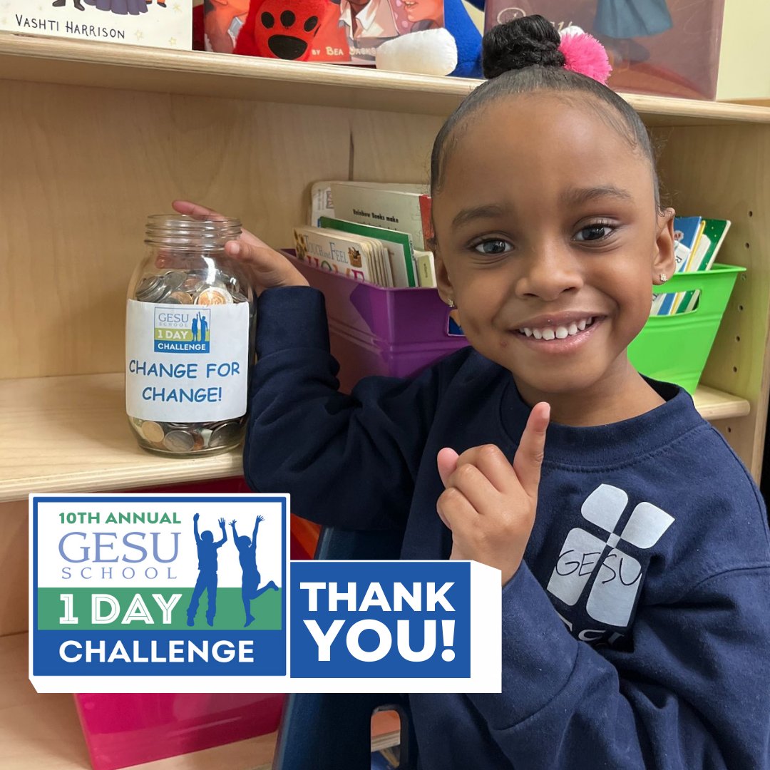 Thanks to your generosity, Gesu School met all One Day Challenge goals &amp; raised record-setting funds! In an outpouring of kindness, donors continue contributing. Each gift supports our mission to empower children to transcend poverty. To track ODC updates: givebutter.com/GesuOneDay