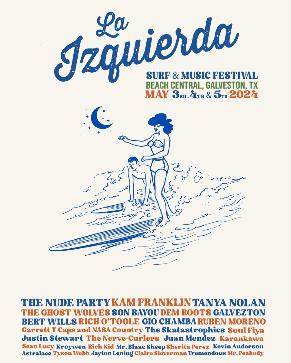 Galveston! See you in May at La Izquierda Festival 🏄‍♀️ 🌊 eventeny.com/events/laizqui…