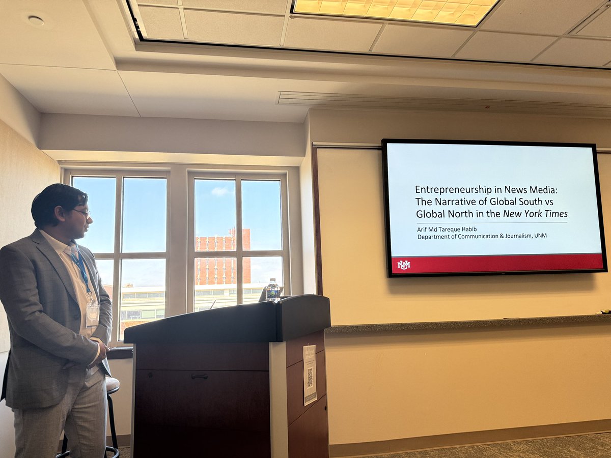AEJMC MMEE (@aejmcmmee) on Twitter photo Arif MD Tareque Habib explores entrepreneurship in news media, particularly the narrative of global South vs North in <a href="/nytimes/">The New York Times</a>
Habib is a PhD student from the University of New Mexico
<a href="/AEJMC/">AEJMC</a> #aejmcmidwinter #aejmcmw24 <a href="/AEJMCMMEE/">AEJMC MMEE</a> Arif MD Tareque Habib explores entrepreneurship in news media, particularly the narrative of global South vs North in <a href="/nytimes/">The New York Times</a>
Habib is a PhD student from the University of New Mexico
<a href="/AEJMC/">AEJMC</a> #aejmcmidwinter #aejmcmw24 <a href="/AEJMCMMEE/">AEJMC MMEE</a>