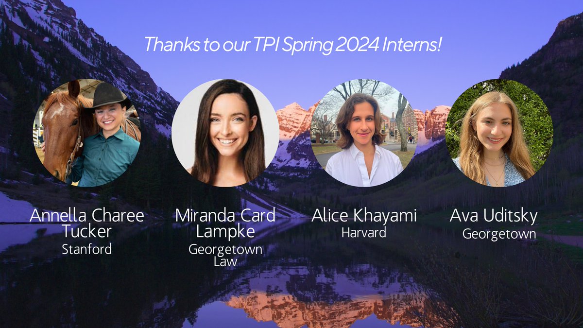 Highlighting our awesome TPI Spring 2024 Interns! Annella, Miranda, Alice, Ava have been busy with research, writing, number crunching on topics related to major question doctrine, big tech antitrust, #ai, broadband, & spectrum! #interns
