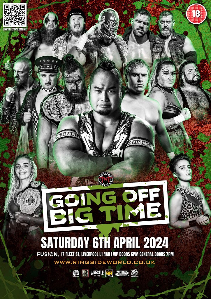 TNT Extreme Wrestling (@tntextremewres) on Twitter photo 💥 GOING OFF BIG TIME 💥
April 6th is going to be a show of epic proportions! Featuring:
💥 <a href="/tachimukau_irie/">Shigehiro Irie(入江茂弘)🍯</a>
💥 <a href="/rey_horus/">ReyHorus</a>
💥 <a href="/LeytonBuzzard/">“El Capitan” Leyton Buzzard | レイトン・バザード</a>
💥<a href="/BullitBenno/">Bullit</a>
💥 @emersyn_jayne
💥 <a href="/theaspenfaith/">LOST BOY ASPEN</a>
💥 <a href="/CorvinNI/">Damien Corvin : KOTN</a>
💥 <a href="/lizzyevo97/">LiverBird Lizzy Evo⭐️</a>
💥 <a href="/harleyhudsonx/">HARLEY HUDSON🧚🏼♀️</a>
💥 <a href="/CheMonetUK/">Che Monet.</a>
💥 <a href="/BonesawAl/">Bonesaw KOTN</a> 💥 GOING OFF BIG TIME 💥
April 6th is going to be a show of epic proportions! Featuring:
💥 <a href="/tachimukau_irie/">Shigehiro Irie(入江茂弘)🍯</a>
💥 <a href="/rey_horus/">ReyHorus</a>
💥 <a href="/LeytonBuzzard/">“El Capitan” Leyton Buzzard | レイトン・バザード</a>
💥<a href="/BullitBenno/">Bullit</a>
💥 @emersyn_jayne
💥 <a href="/theaspenfaith/">LOST BOY ASPEN</a>
💥 <a href="/CorvinNI/">Damien Corvin : KOTN</a>
💥 <a href="/lizzyevo97/">LiverBird Lizzy Evo⭐️</a>
💥 <a href="/harleyhudsonx/">HARLEY HUDSON🧚🏼♀️</a>
💥 <a href="/CheMonetUK/">Che Monet.</a>
💥 <a href="/BonesawAl/">Bonesaw KOTN</a>