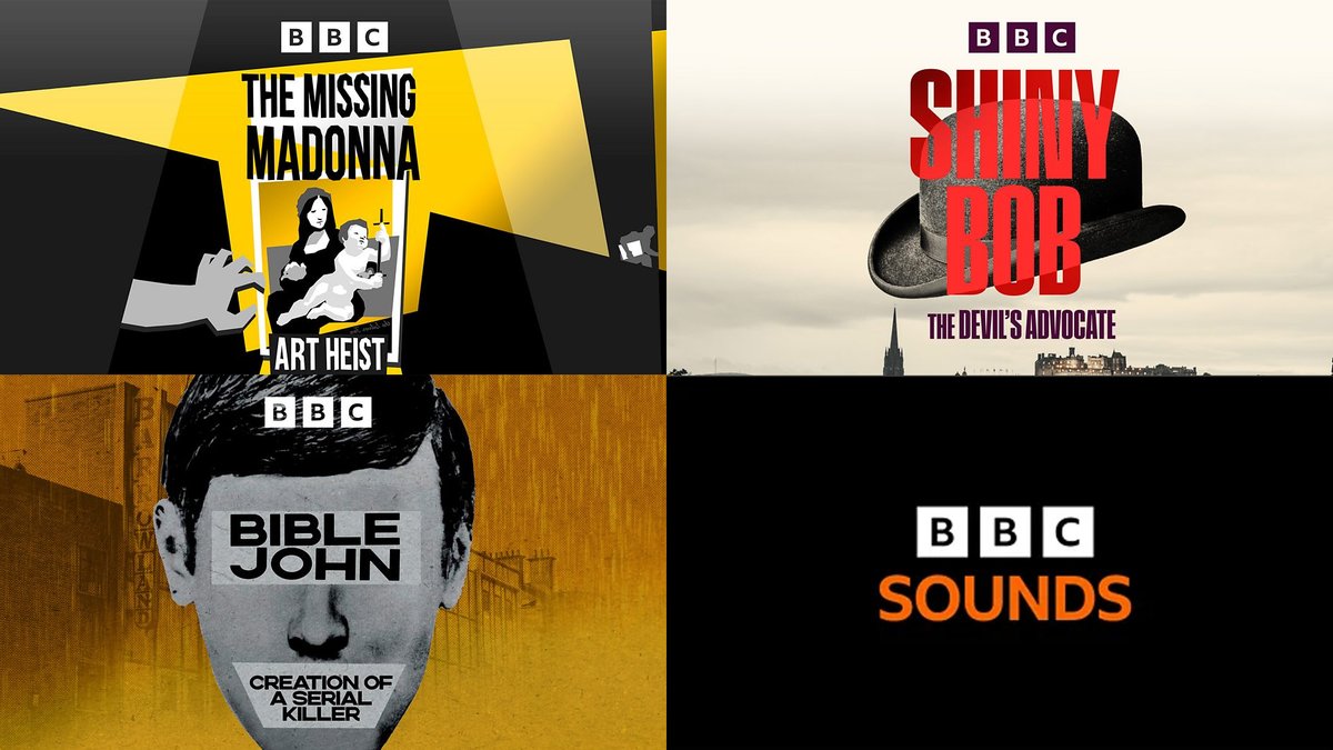 BBC Scotland Comms (@bbcscotcomms) on Twitter photo 🎉 We are delighted to be nominated at the <a href="/TrueCrimeAward/">True Crime Awards</a>'s for 3 of our brilliant podcasts - Shiny Bob: The Devil's Advocate, Bible John: Creation of a Serial Killer and The Missing Madonna.
You can listen to all 3 on <a href="/BBCSounds/">BBC Sounds</a> now. 🎉 We are delighted to be nominated at the <a href="/TrueCrimeAward/">True Crime Awards</a>'s for 3 of our brilliant podcasts - Shiny Bob: The Devil's Advocate, Bible John: Creation of a Serial Killer and The Missing Madonna.
You can listen to all 3 on <a href="/BBCSounds/">BBC Sounds</a> now.