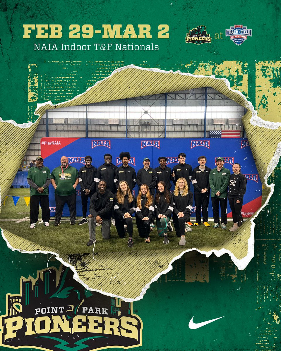 PointParkSports's tweet photo. πΊπΈ Who's ready for 6+ hours of @pointparkxctf competing at the #NAIA Indoor T&F National Championships! That's what's on tap today from South Dakota!!
Follow our @PointParkU national qualifiers with live coverage & today's schedule: https://t.co/Nrei91TjzI
#PPUTF #NAIA https://t.co/tbutHzh8ef