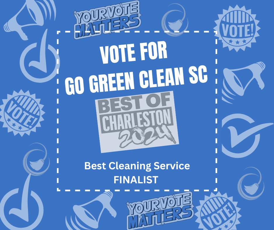 gogreencleansc's tweet photo. We are humbled and thrilled to let you know Go Green Clean is one of the top 5 finalists for Best of Charleston with Charleston City Paper in the cleaning service category! We couldn't have done this without the incredible support from our clients,... https://t.co/mw8YKDlSCh https://t.co/6DYnv959Kz